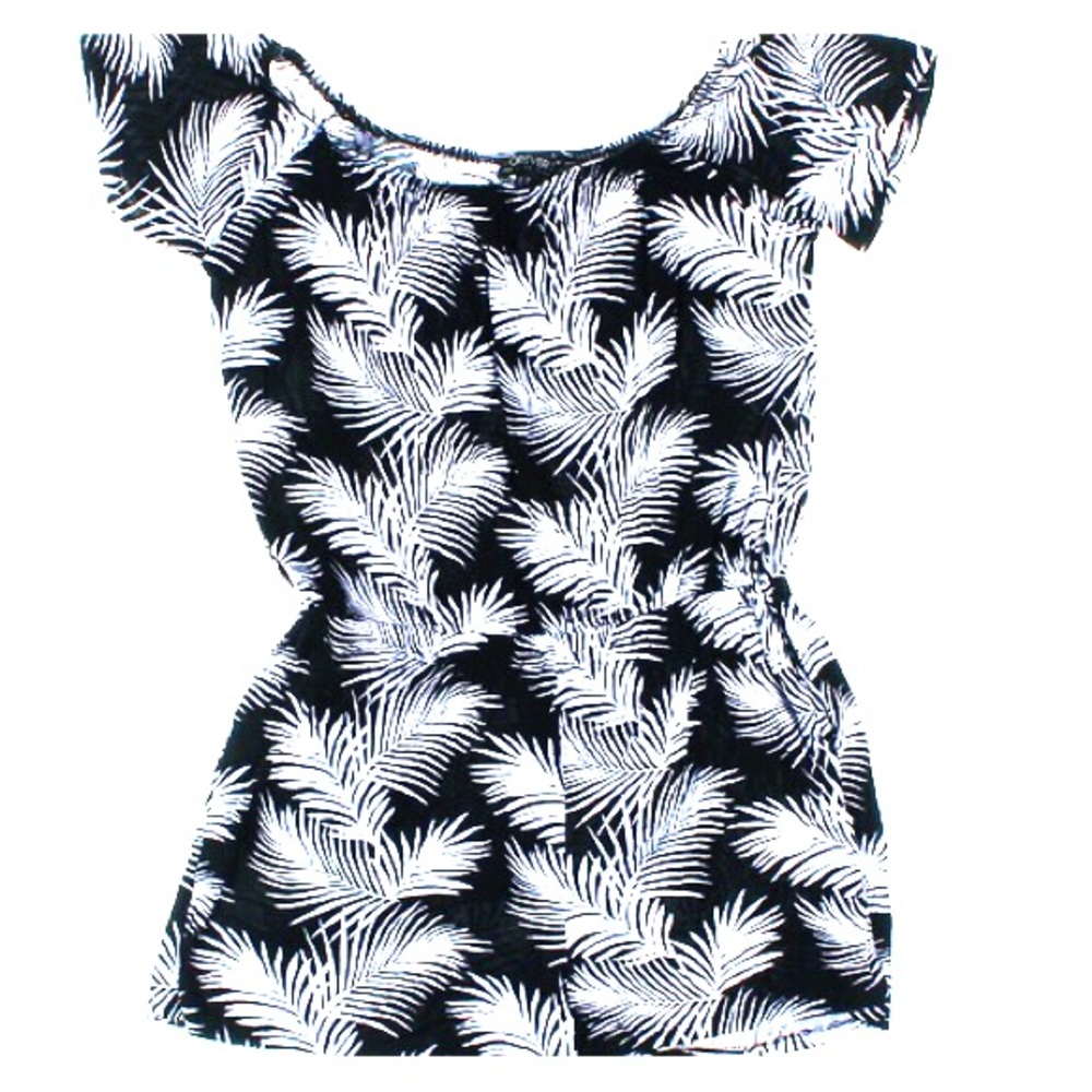 Forever 21 Tropical Off The Shoulder Romper